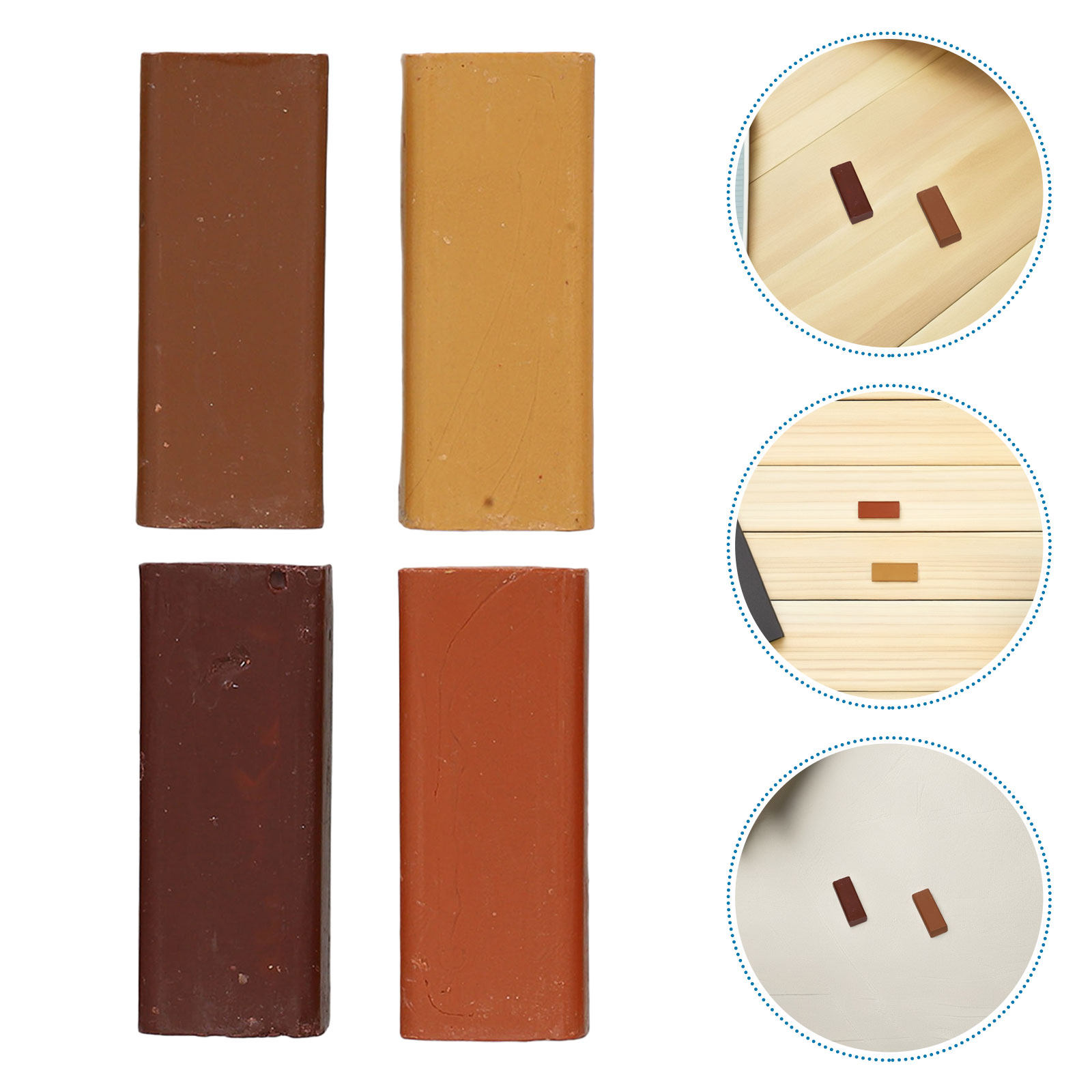Wood Filler Stick - 4Pcs Furniture Repair Wax Crayons Natural