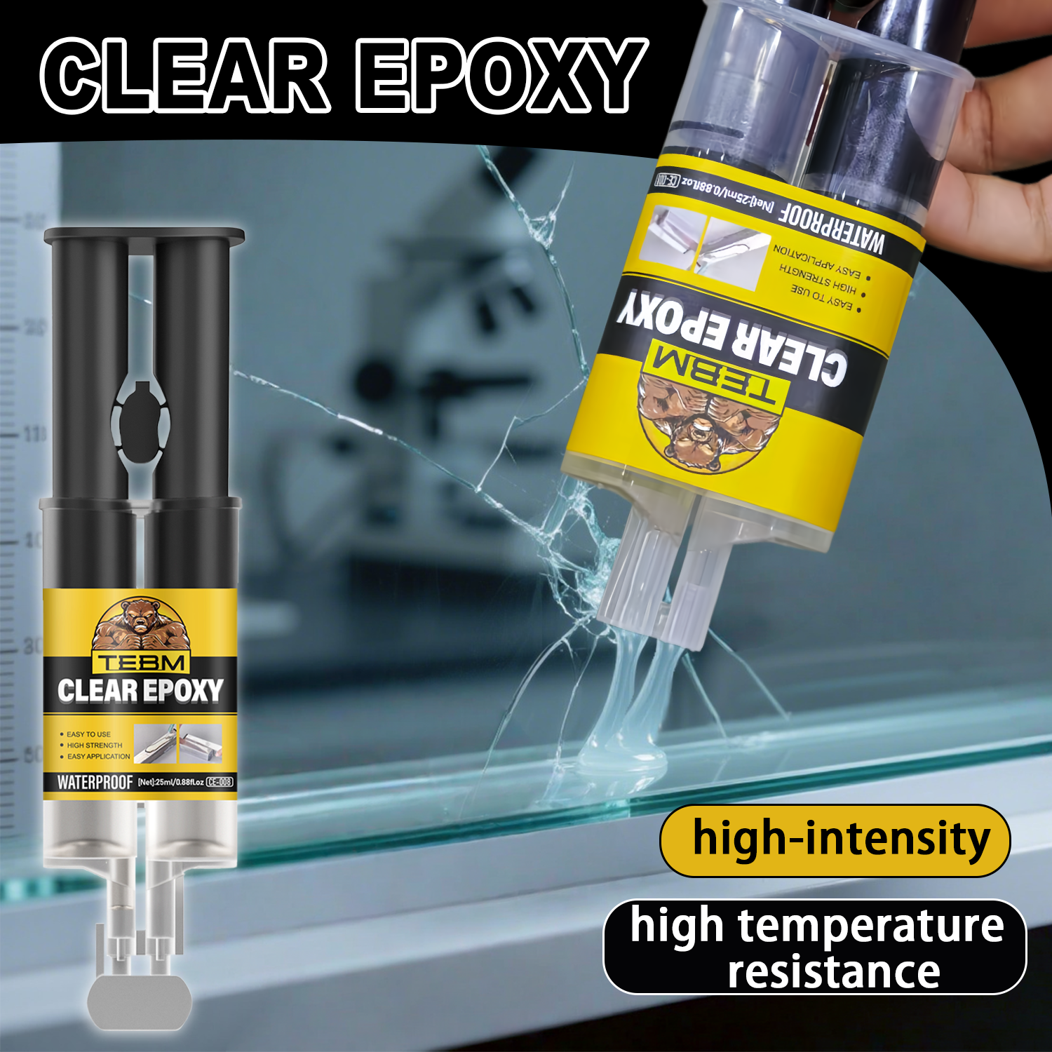 Wood Filler Stick - Transparent Epoxy Resin AB Glue 5-min