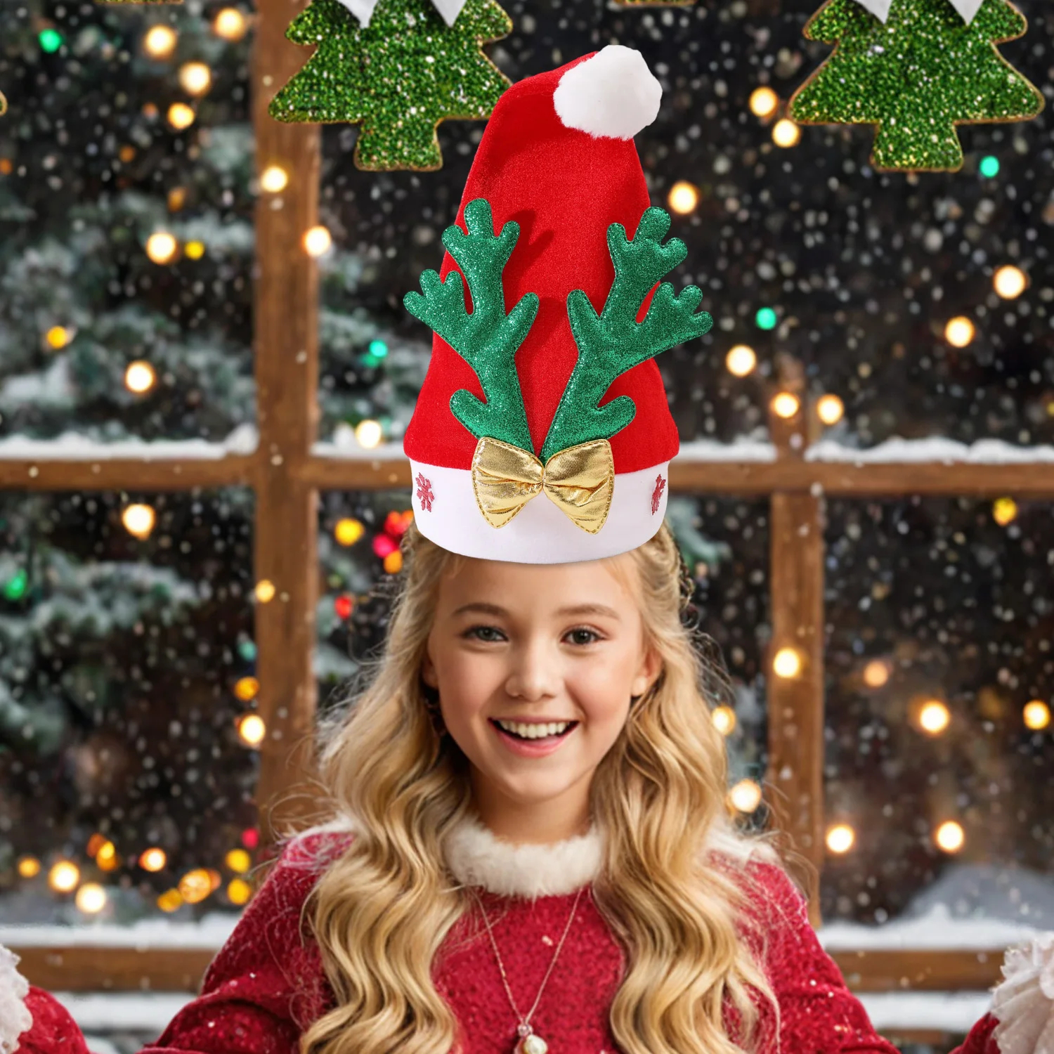 Home Improvement Store - Deer Antler Hat Snowflake Christmas Decoration